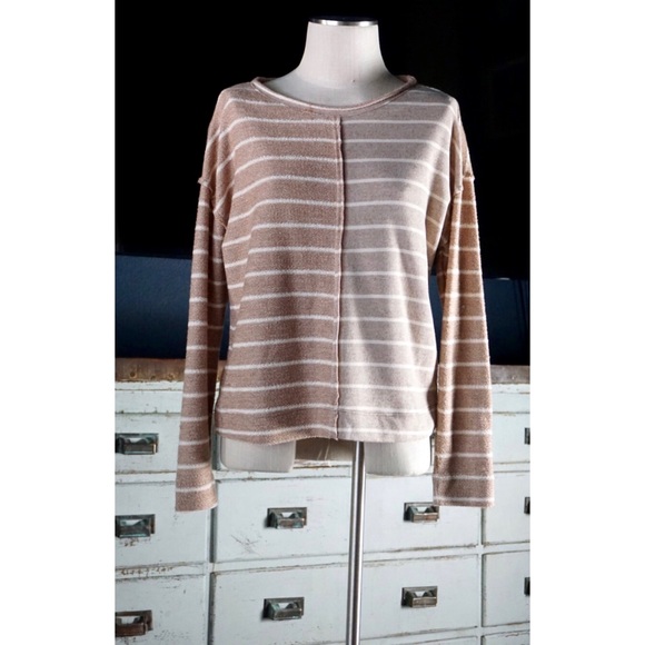 Anthropologie Devin Striped Textured Sweatshirt S - Picture 3 of 8